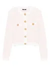 Balmain Light Tweed Button Cardigan In Neutral