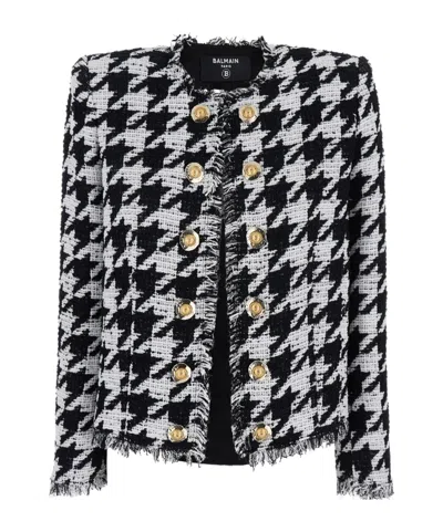 BALMAIN BALMAIN TWO-TONED TWEED SPENCER JACKET