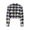 Balmain Blue/white Crewneck Bomber Jacket