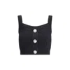 Balmain Light Tweed Top Straps In Black