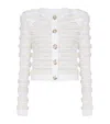 Balmain Long-sleeved Tweed-effect Knit Cardigan In Multi