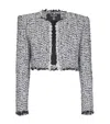 Balmain Tweed Cropped Jacket In Multi
