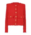 Balmain Buttoned Tweed Jacket In Multi
