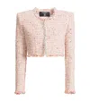 Balmain Tweed Blazer In Nylon-cotton Blend With Cupro Lining In Pink