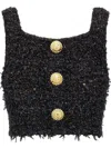 Balmain Women Tweed Cropped Top