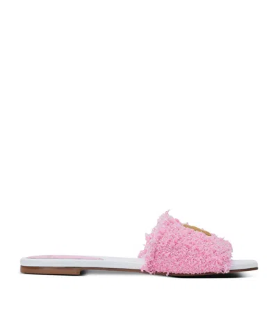 Balmain Pink Dafne Mules In 4cu Rose