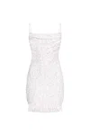 Balmain Tweed Cowl-neck Mini Dress In White