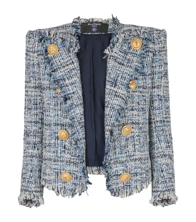 BALMAIN TWEED BUTTON-DETAIL JACKET