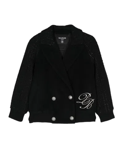 Balmain Tweed-embellished Jacket In Black