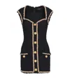 Balmain Embellished Metallic Tweed Mini Dress In Black