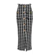 Balmain Tweed Gingham Maxi Skirt In Black