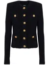 Balmain Tweed Lurex Jacket In Black  