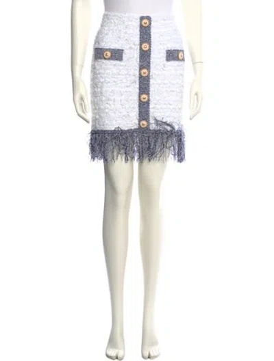 Pre-owned Balmain Tweed Knee-length Skirt W/ Tags In Multi