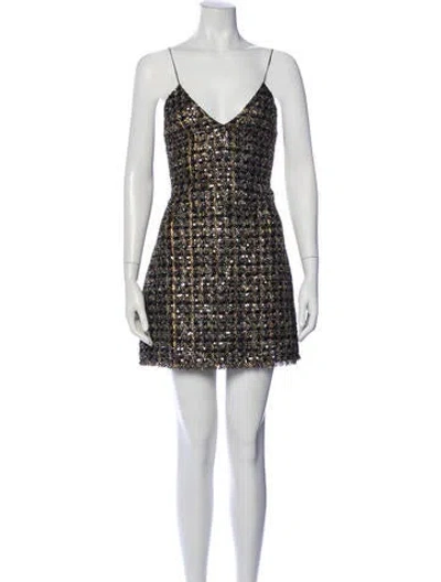 Pre-owned Balmain Tweed Mini Dress In Black