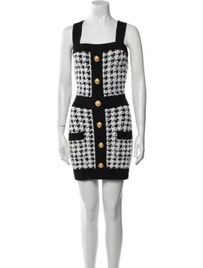 Pre-owned Balmain Tweed Mini Dress In Multi