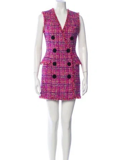 Pre-owned Balmain Tweed Mini Dress In Multi