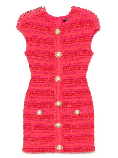 BALMAIN TWEED MINI DRESS - WOMEN'S - POLYESTER/VISCOSE/POLYAMIDE/POLYURETHANECOTTONLINEN/FLAXWOOL