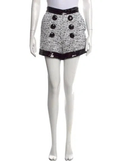 Pre-owned Balmain Tweed Mini Shorts In Black