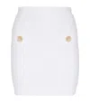 Balmain Cotton Blend Miniskirt Gold-tone Buttons