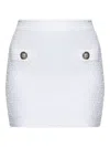Balmain Cotton Blend Miniskirt Gold-tone Buttons