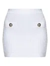 Balmain Cotton Blend Miniskirt Gold-tone Buttons