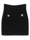 Balmain Button-embellished Skirt In Black