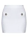 Balmain Women Tweed Mini Skirt In White