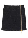 Balmain Tweed Mini Skirt In Black