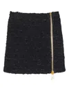 Balmain Tweed Mini Skirt In Black