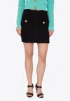 Balmain Knit Mini Skirt In Black