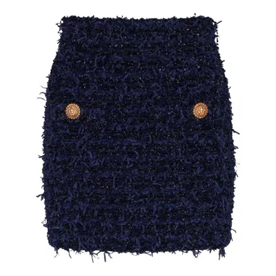 BALMAIN BALMAIN TWEED BUTTON-DETAILED MINI SKIRT