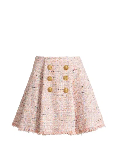Balmain Tweed Mini Skirt In Multi