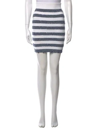 Pre-owned Balmain Tweed Mini Skirt In Neutral