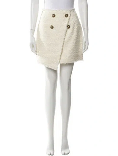 Pre-owned Balmain Tweed Mini Skirt In Neutral
