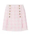 Balmain Tweed Mini Skirt In Pink