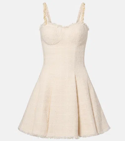 Balmain Conchiglie Dress Pleated Skirt Sleeveless Square Neckline In White