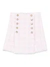 Balmain Tweed High Waist Buttoned Mini Skirt In Multi