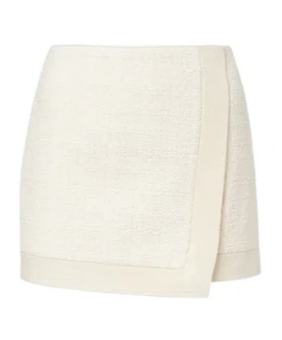 Balmain Tweed Miniskirt In Neutral