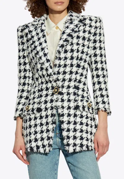 BALMAIN TWEED MONOGRAM BLAZER