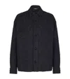 Balmain Monogram Tweed Overshirt In Black