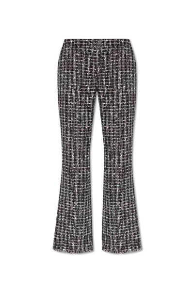 Balmain Mid Rise Tweed Flared Trousers In Multi