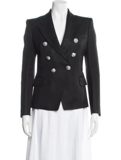 Pre-owned Balmain Tweed Pattern Blazer In Black