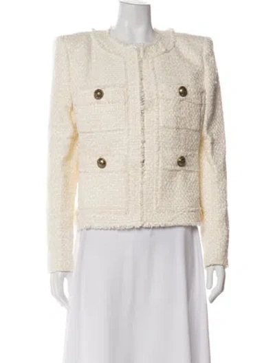 Pre-owned Balmain Tweed Pattern Blazer In Metallic/neutrals
