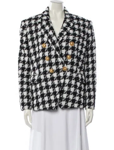 Pre-owned Balmain Tweed Pattern Blazer In Multi
