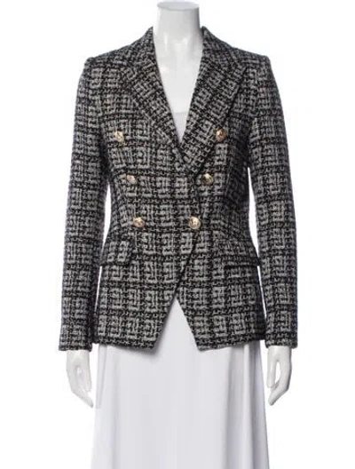 Pre-owned Balmain Tweed Pattern Blazer In Multi