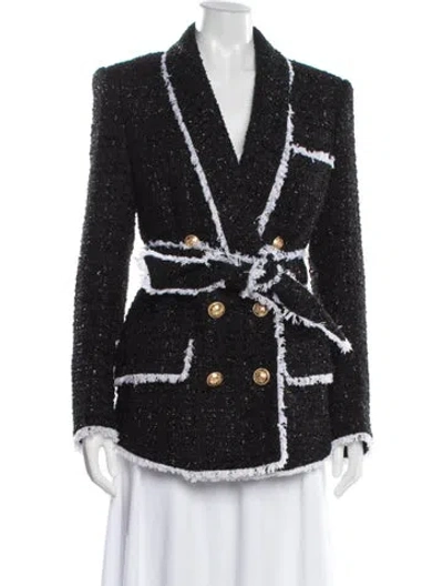 Pre-owned Balmain Tweed Pattern Blazer In Multi