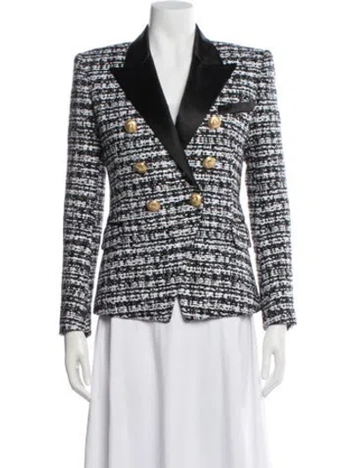 Pre-owned Balmain Tweed Pattern Blazer In Multi