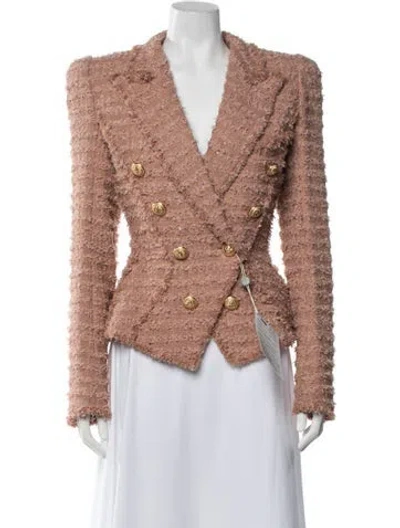 Pre-owned Balmain Tweed Pattern Blazer In Multicolor