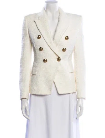 Pre-owned Balmain Tweed Pattern Blazer In Neutral