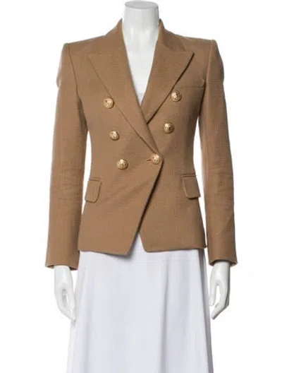 Pre-owned Balmain Tweed Pattern Blazer In Neutral